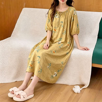 Robe d'intérieur vintage à motifs floraux et de branches - image 3