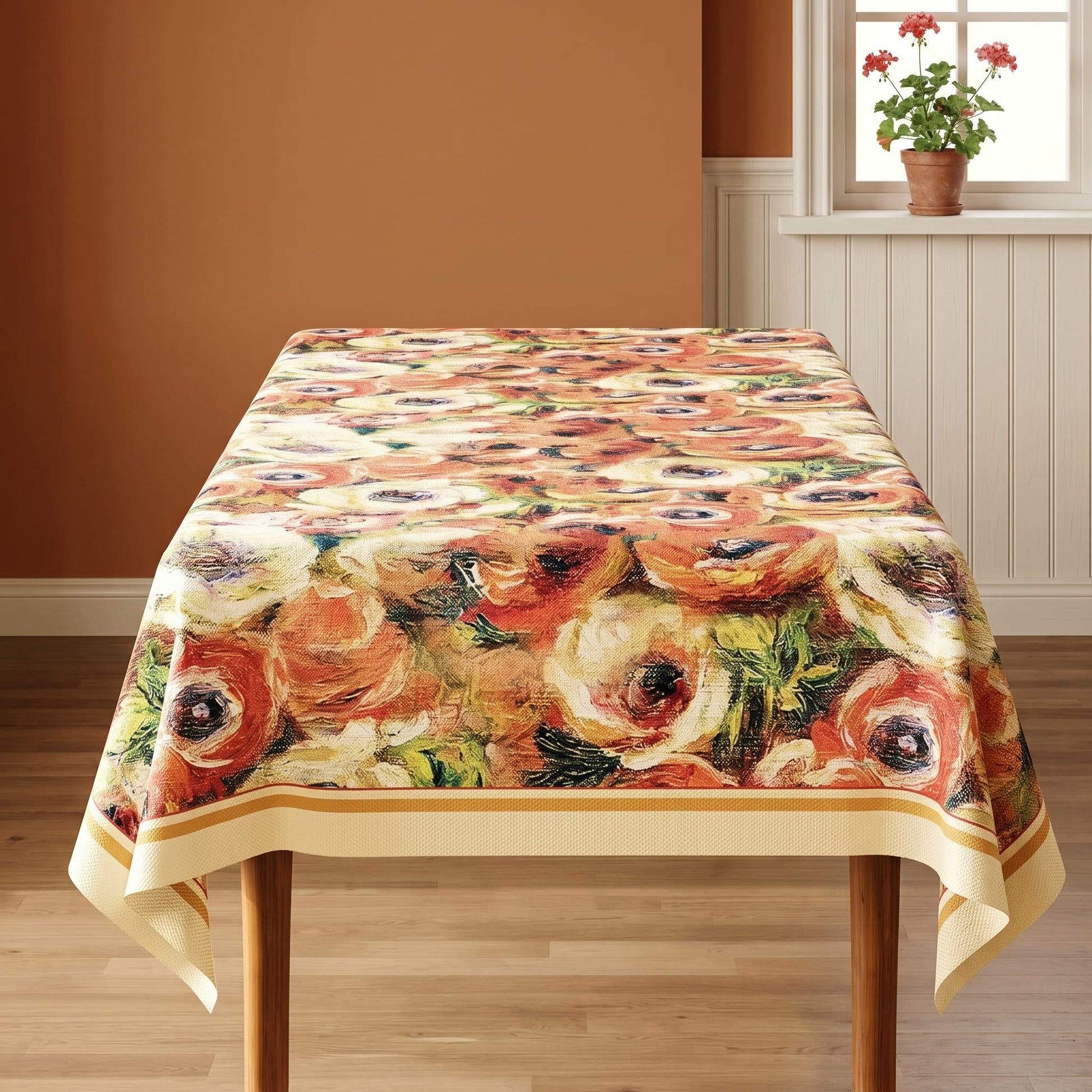 Nappe à motifs floraux, peinture à l'huile impressionniste d'Ownkoti - image 1