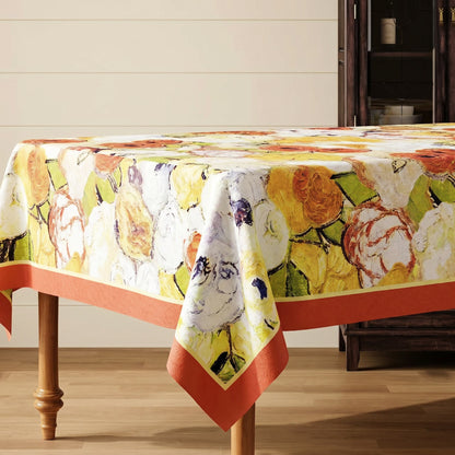 Nappe à motifs floraux imperméable Ownkoti, peinte à l'huile - image 1