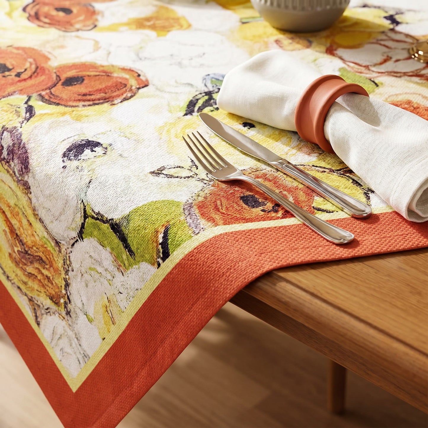 Nappe à motifs floraux imperméable Ownkoti, peinte à l'huile - image 2