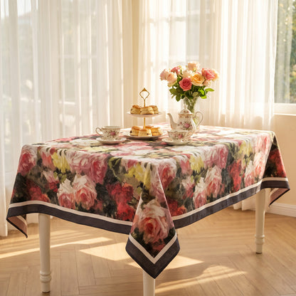 Nappe à motif floral de roses, peinture à l'huile vintage Ownkoti - image 2