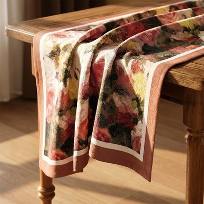Nappe à motif floral de roses, peinture à l'huile vintage Ownkoti - image 3