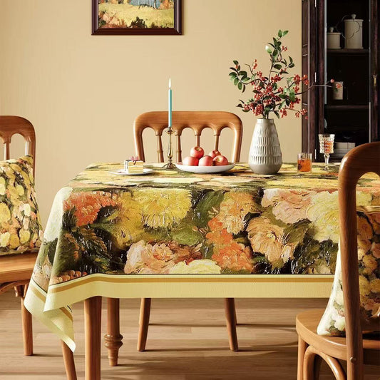 Nappe Ownkoti élégante à imprimé floral pictural - Multicolore - Carré - 55" × 55" - image 0