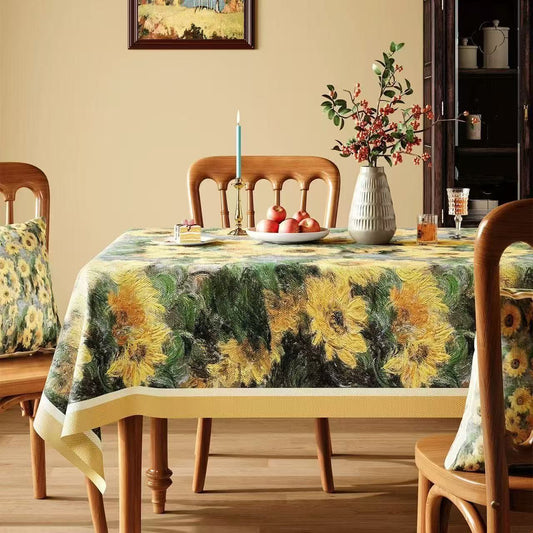 Nappe Ownkoti Vintage à motif tournesol - Multicolore - Carré - 55" × 55" - image 0