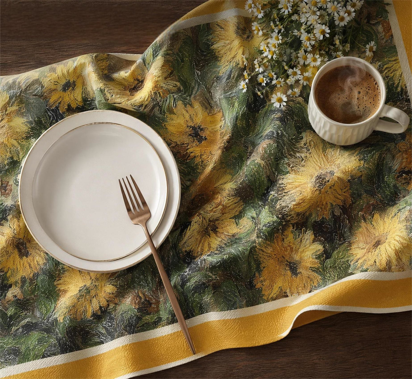 Nappe Ownkoti Vintage à motif tournesol - image 2