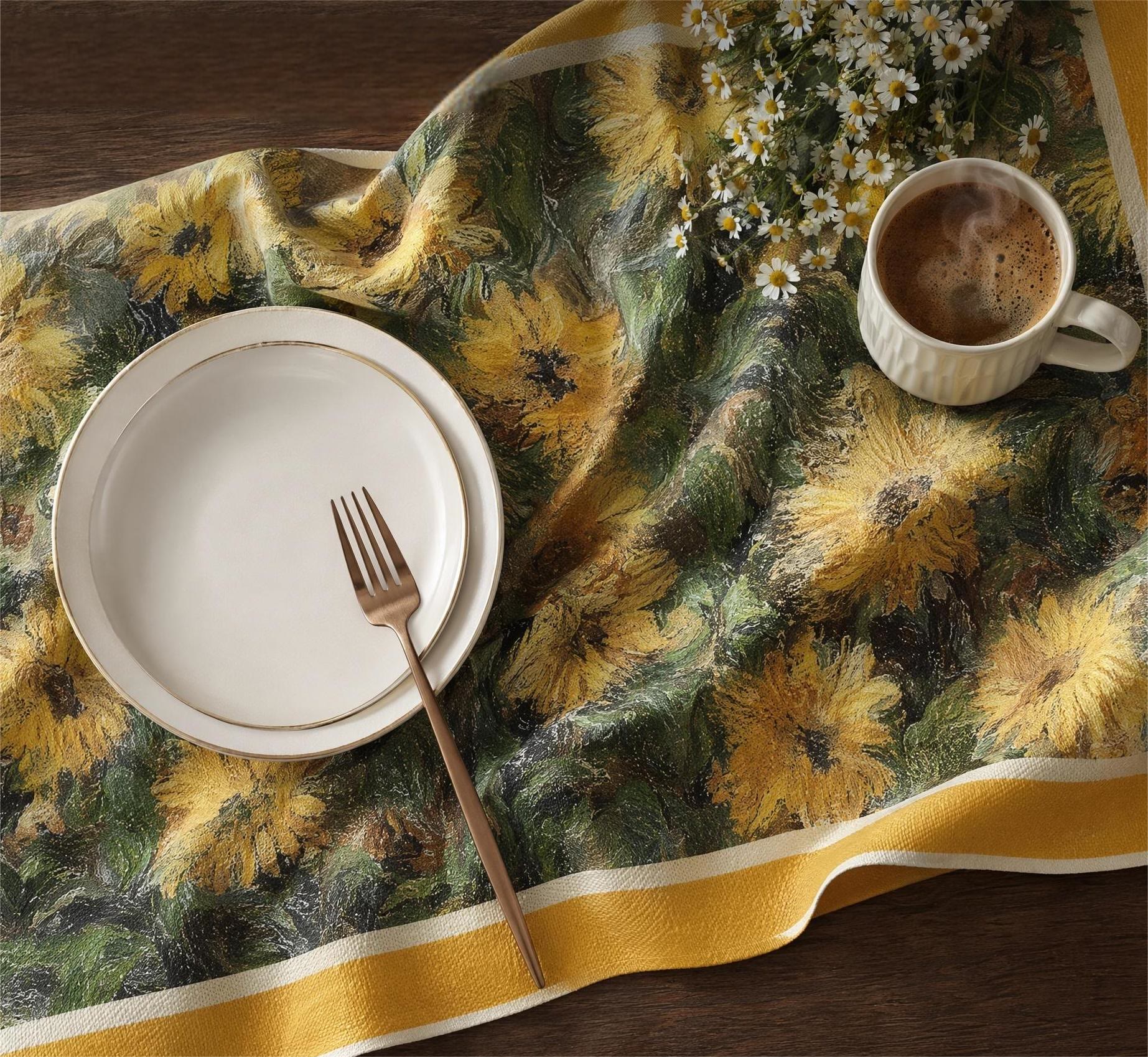 Nappe Ownkoti Vintage à motif tournesol - image 2