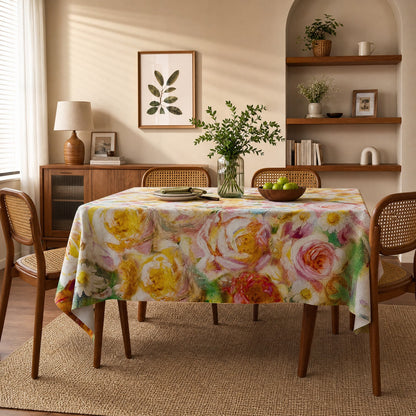 Nappe à motif floral rose impressionniste doux Ownkoti - image 1