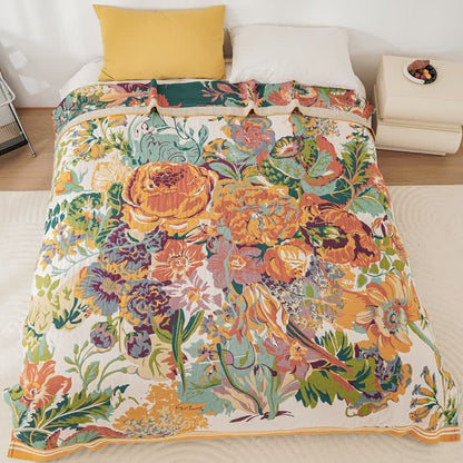 Couette bohème en coton à motif floral épanoui - reine - image 0