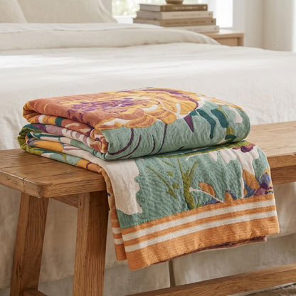 Couette bohème en coton à motif floral épanoui - image 2