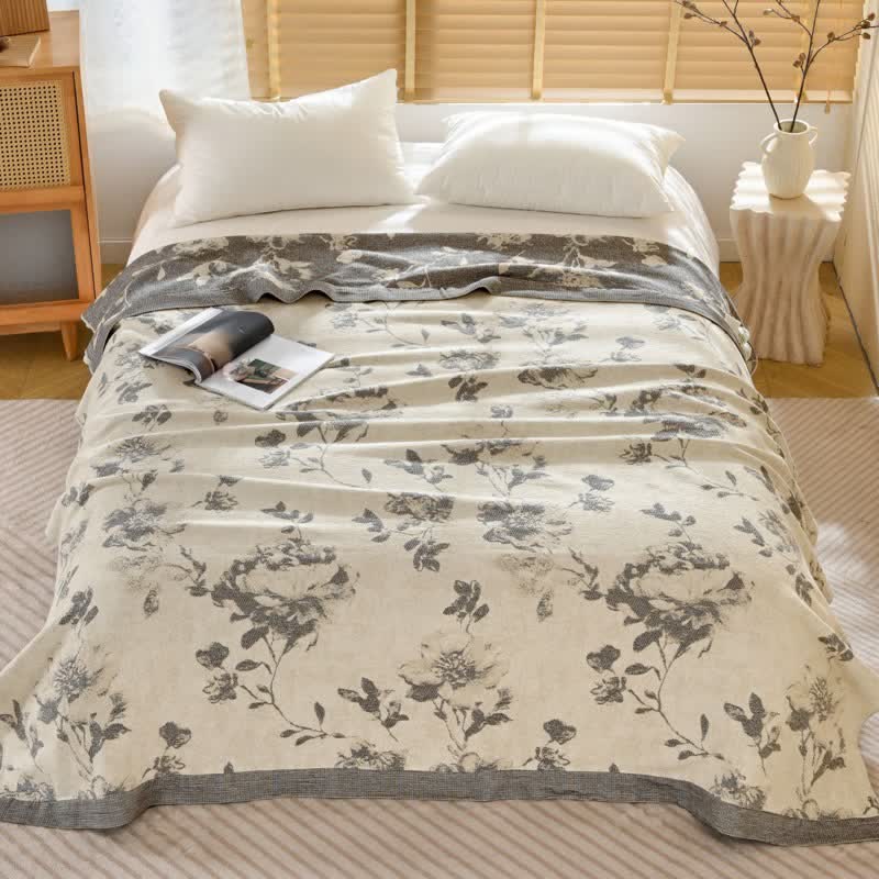Couette vintage en coton à motifs floraux - 200 cm x 230 cm - image 0