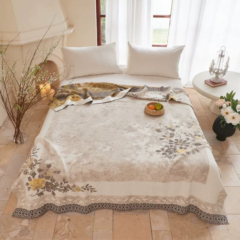 Couette réversible en gaze jacquard pivoine orientale Ownkoti - Reine - image 0