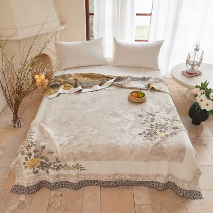 Couette réversible en gaze jacquard pivoine orientale Ownkoti - Reine - image 0