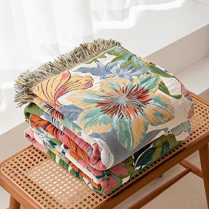 Couette réversible en gaze à motif floral tropical vintage Ownkoti - image 2