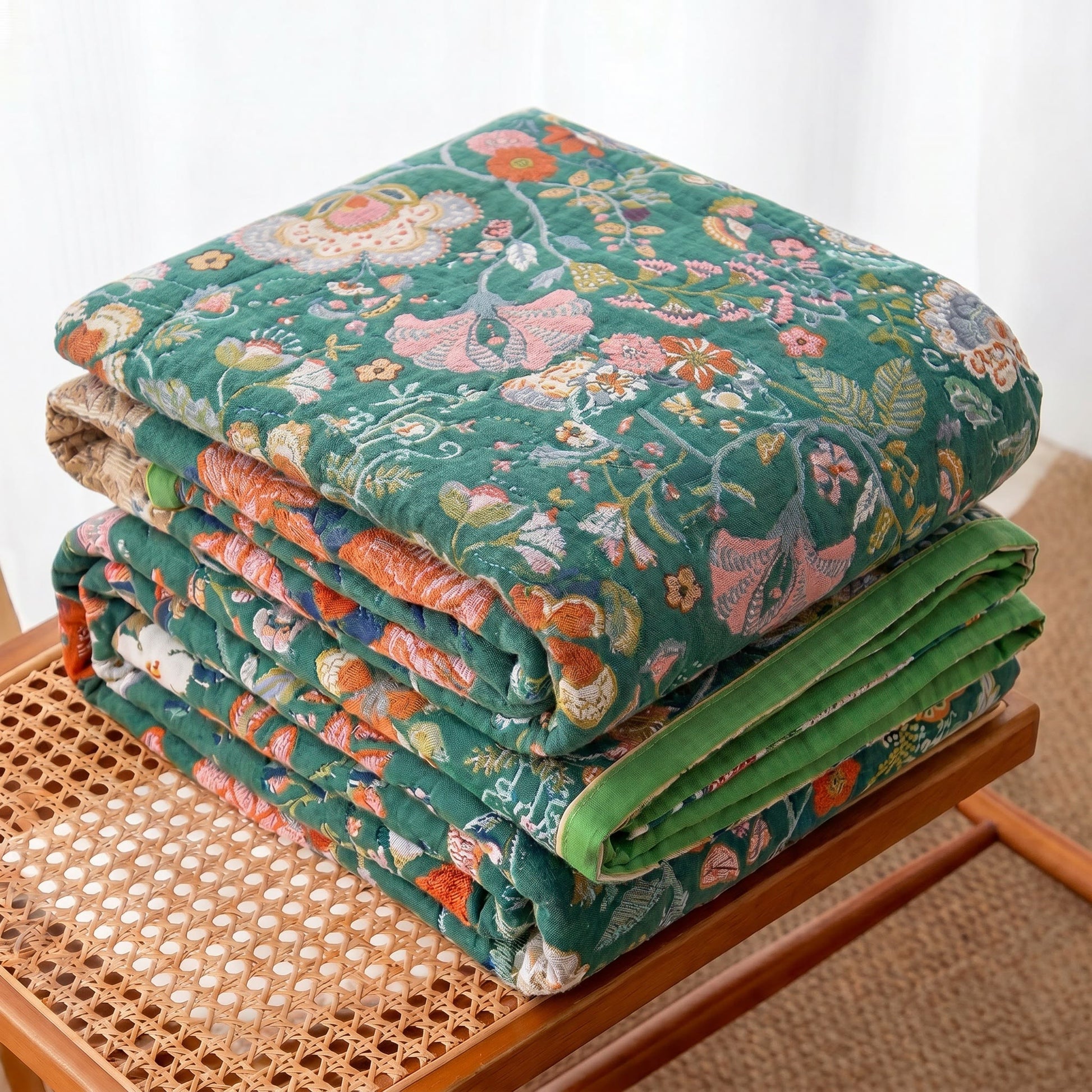 Couette réversible en gaze à motifs botaniques Ownkoti Farmhouse - image 2