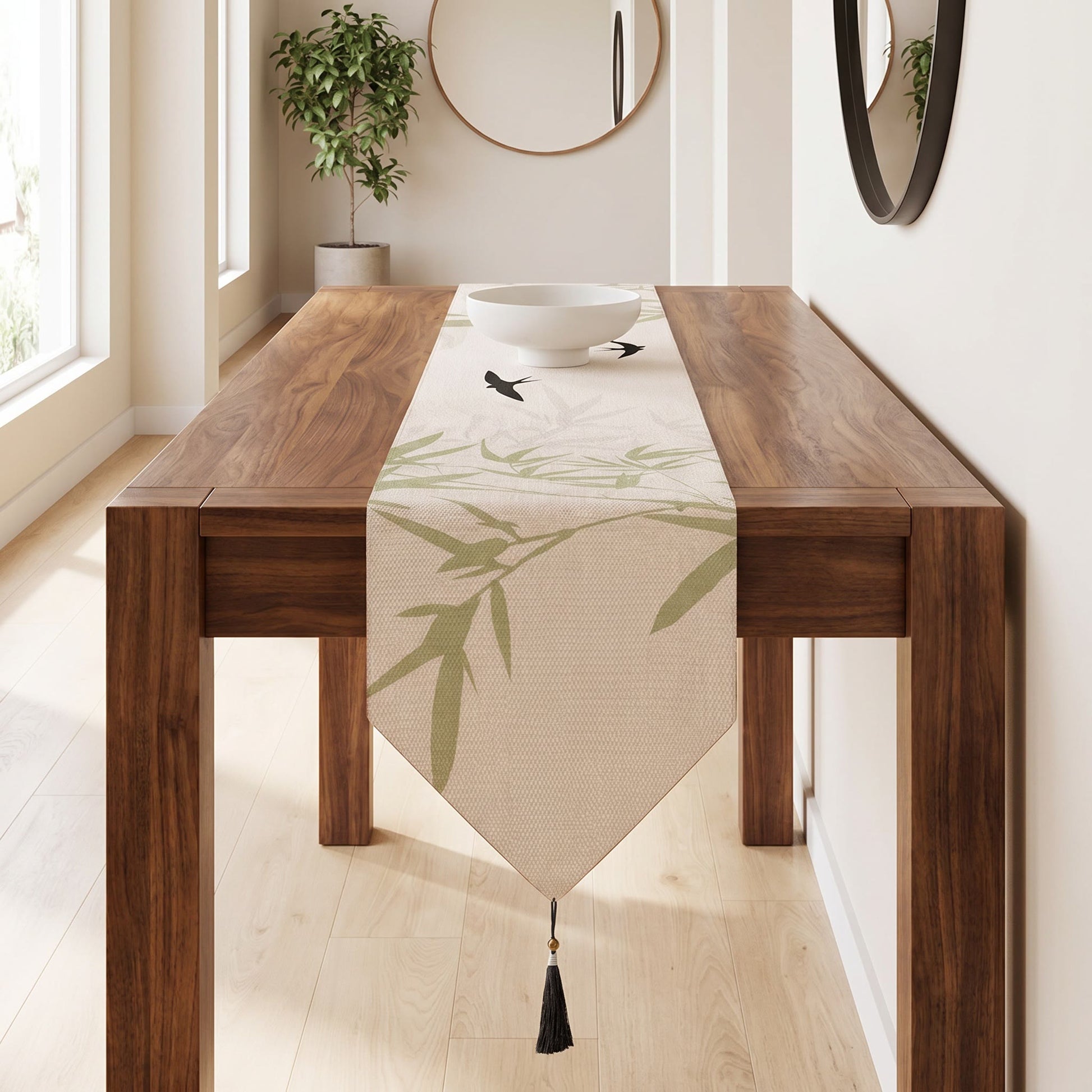 Chemin de table Ownkoti Bamboo & Swallow Ink Wash - image 1