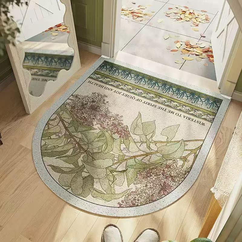 Tapis multi-usages Ownkoti Lilas à motifs floraux - 47" × 55" - image 0
