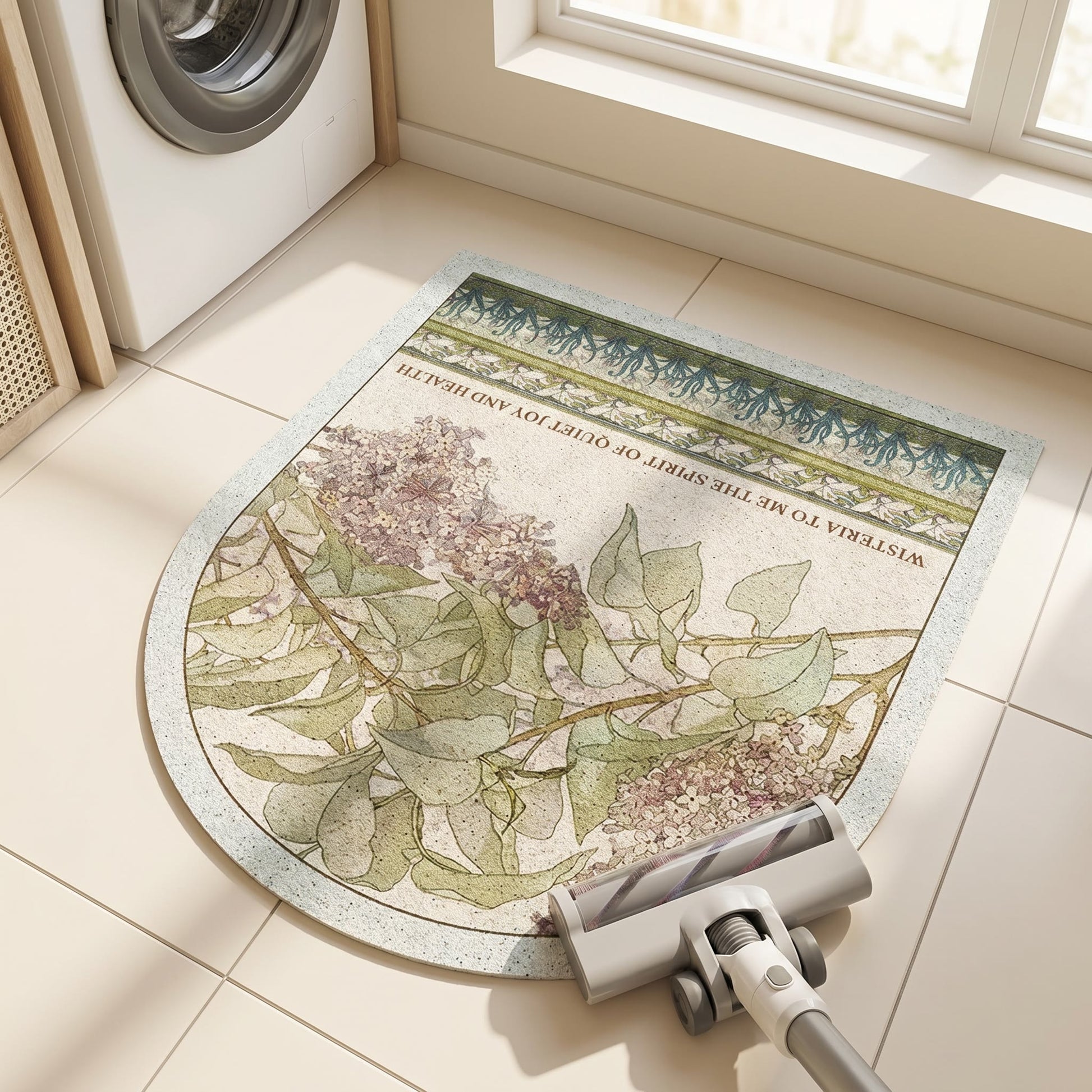 Tapis multi-usages Ownkoti Lilas à motifs floraux - image 2