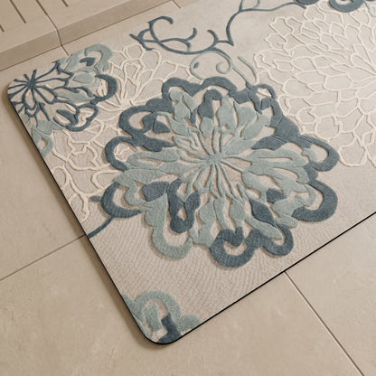 Tapis de bain Ownkoti à motif floral en relief, doux et antidérapant - image 4