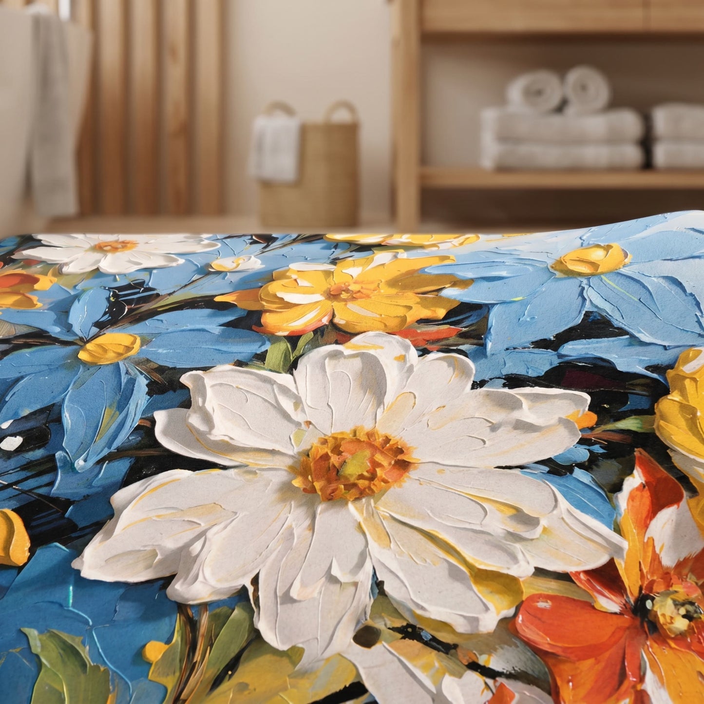Tapis de salle de bain Ownkoti à motif floral impressionniste vibrant - image 3