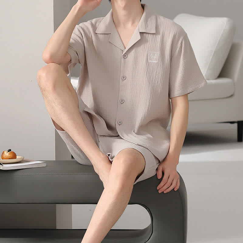 Ensemble de vêtements d'intérieur unisexes en gaze de coton Ownkoti - abricot - 4XL - image 10