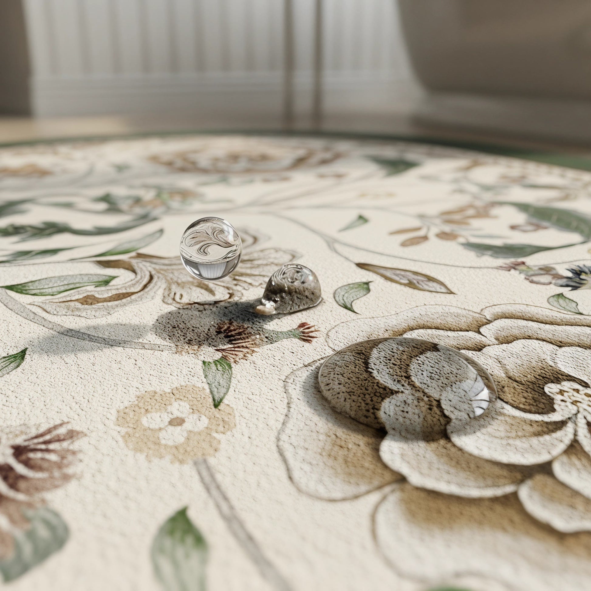 Tapis de salle de bain ovale vintage à motif botanique et floral Ownkoti - image 4