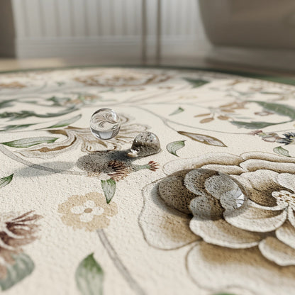 Tapis de salle de bain ovale vintage à motif botanique et floral Ownkoti - image 4