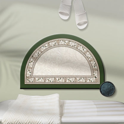 Tapis de salle de bain Ownkoti demi-lune à bordure florale vintage - 23" × 35" - image 0