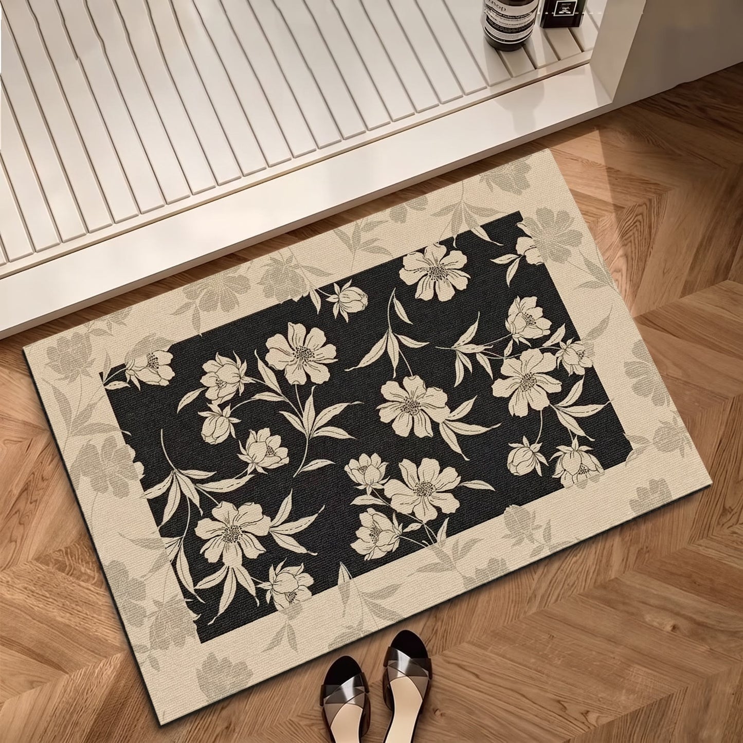 Tapis de bain Ownkoti Vintage Pivoine en terre de diatomées - 31" × 47" - image 0