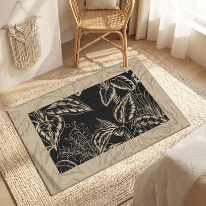 Tapis de salle de bain vintage à feuilles tropicales Ownkoti - image 2