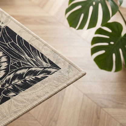 Tapis de salle de bain vintage à feuilles tropicales Ownkoti - image 3