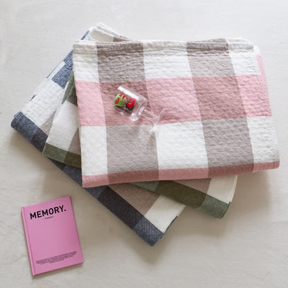 Couette en gaze de coton à carreaux multicolores Ownkoti - image 3