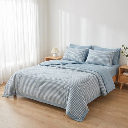 Couette en gaze de coton à carreaux vichy classique Ownkoti - image 1