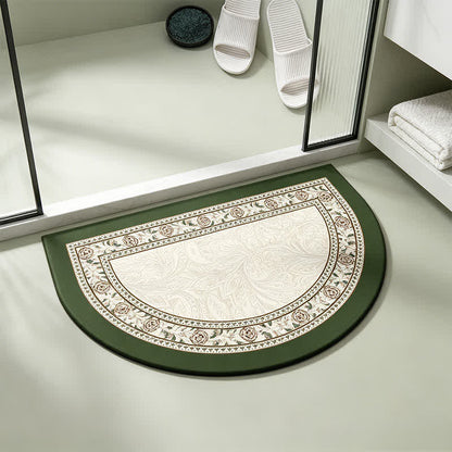 Tapis de salle de bain Ownkoti demi-lune à bordure florale vintage - image 1