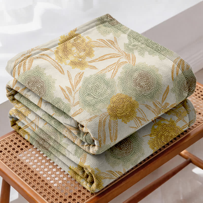 Couette en gaze de coton à motifs botaniques rétro Ownkoti - image 3
