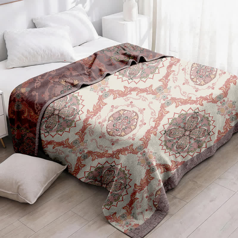 Couette en gaze de coton à motifs floraux ornés vintage Ownkoti - image 2