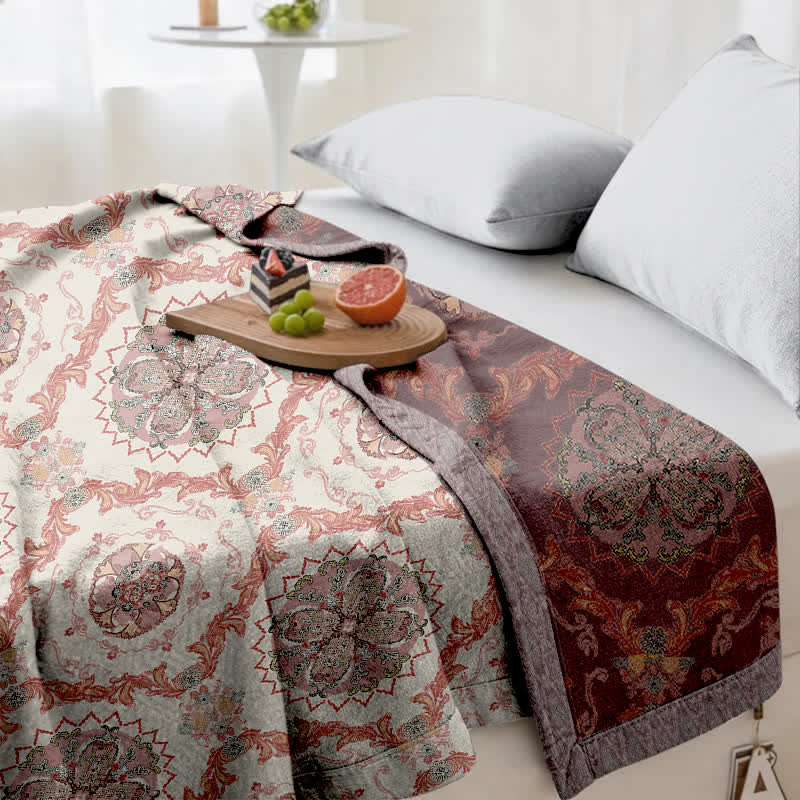 Couette en gaze de coton à motifs floraux ornés vintage Ownkoti - image 5