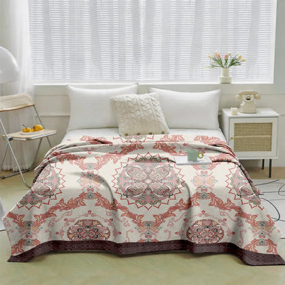 Couette en gaze de coton à motifs floraux ornés vintage Ownkoti - image 1