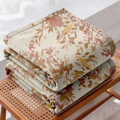 Couette en gaze de coton à motif botanique floral, oiseaux et feuilles d'Ownkoti - image 3