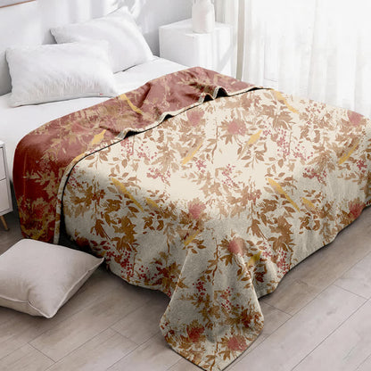 Couette en gaze de coton à motif botanique floral, oiseaux et feuilles d'Ownkoti - image 2