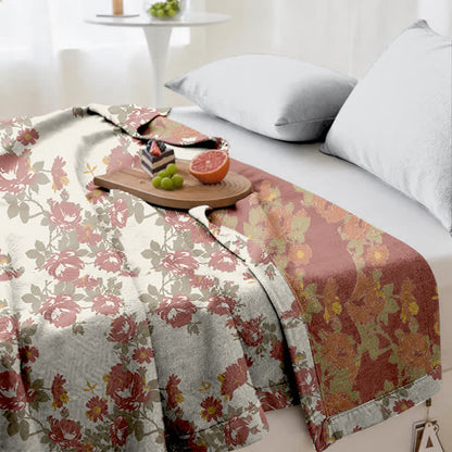 Couette en gaze de coton à motif floral rose vintage Ownkoti - image 5