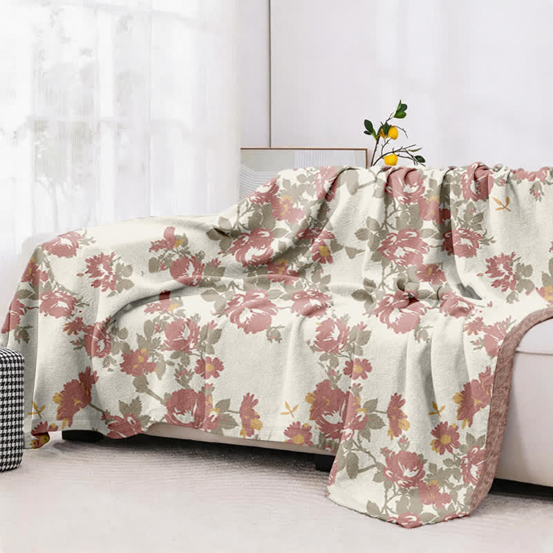 Couette en gaze de coton à motif floral rose vintage Ownkoti - image 4