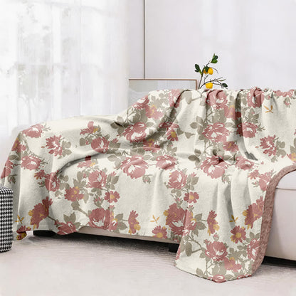Couette en gaze de coton à motif floral rose vintage Ownkoti - image 4