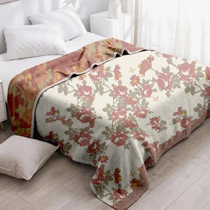 Couette en gaze de coton à motif floral rose vintage Ownkoti - image 2