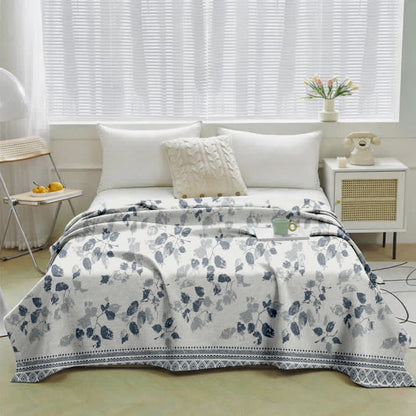 Couette en gaze de coton à imprimé feuilles bohème Ownkoti - image 1