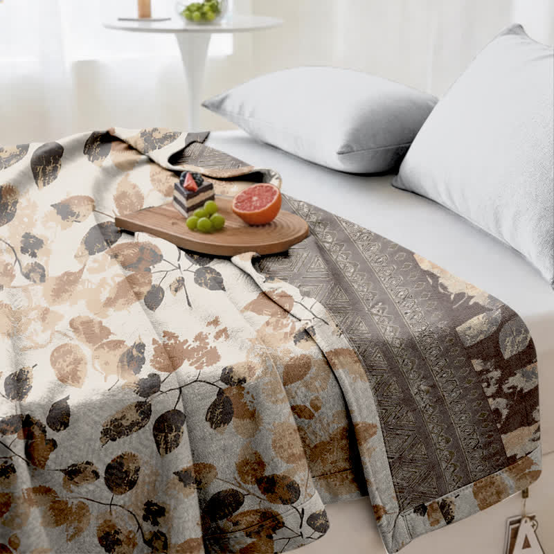 Couette en gaze de coton à motif de feuilles d'automne, style bohème Ownkoti - image 5