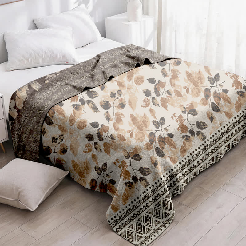 Couette en gaze de coton à motif de feuilles d'automne, style bohème Ownkoti - image 2