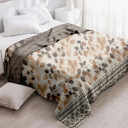 Couette en gaze de coton à motif de feuilles d'automne, style bohème Ownkoti - image 2