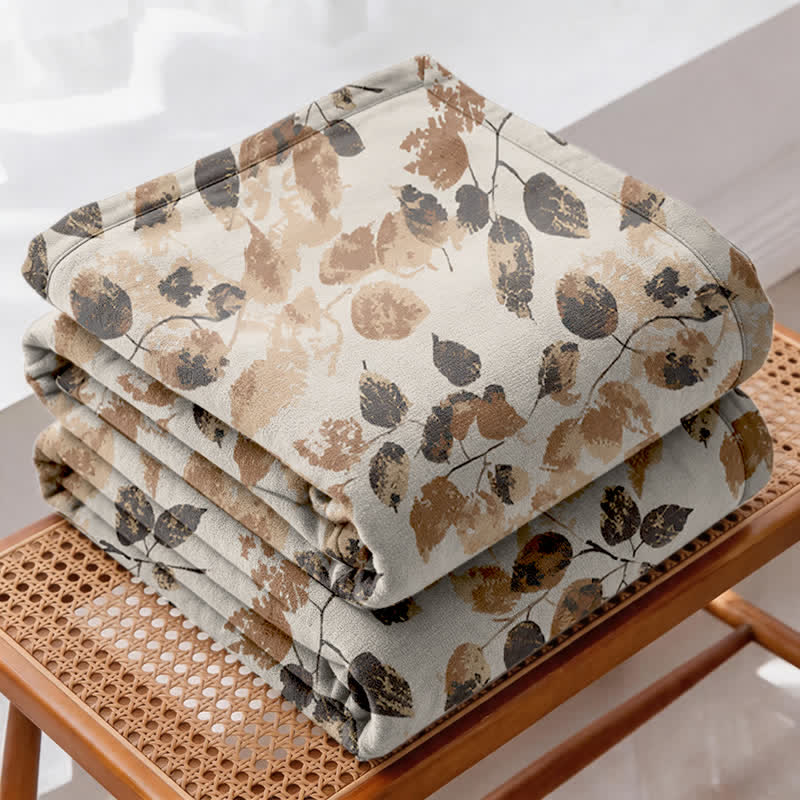 Couette en gaze de coton à motif de feuilles d'automne, style bohème Ownkoti - image 3