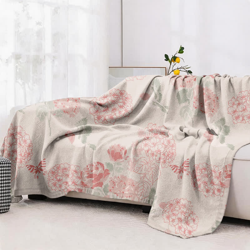 Couette jacquard Ownkoti Beanpaste rose hortensia - image 4