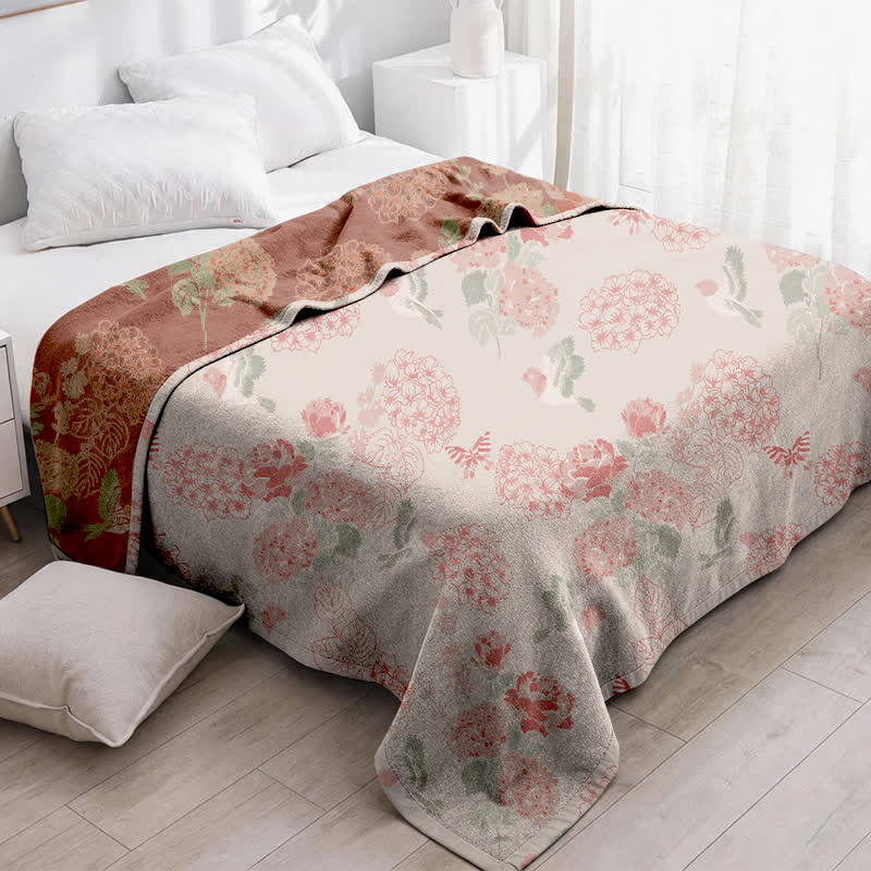 Couette jacquard Ownkoti Beanpaste rose hortensia - image 2